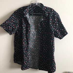 No Boundaries Short Sleeve Floral Button Down